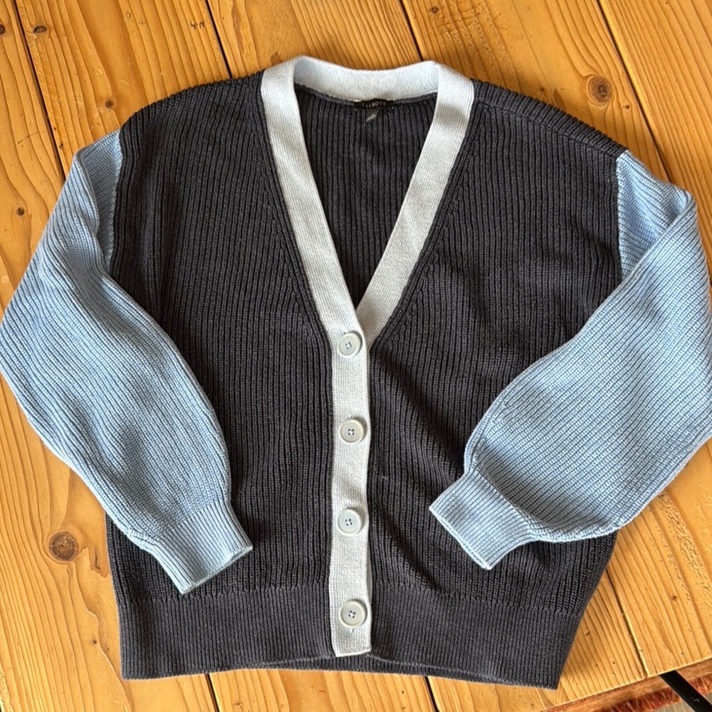 Color block Talbots Cotton Cardigan